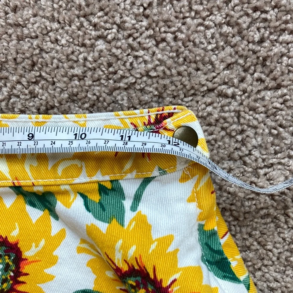American Apparel Sunflower Print Jean Style Mini Skirt Size Small - Picture 7 of 9
